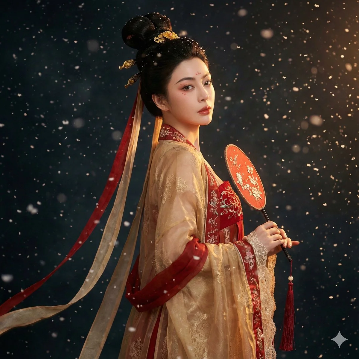Elegance in Snow: A Tang Dynasty Dream