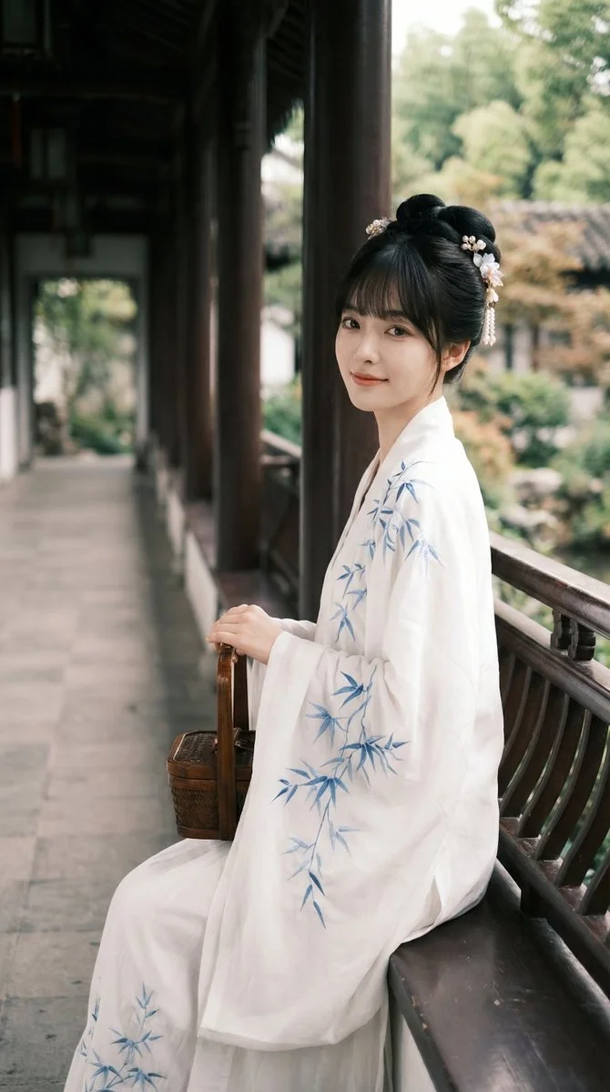 Elegance in Teal: A Suzhou Garden Reverie