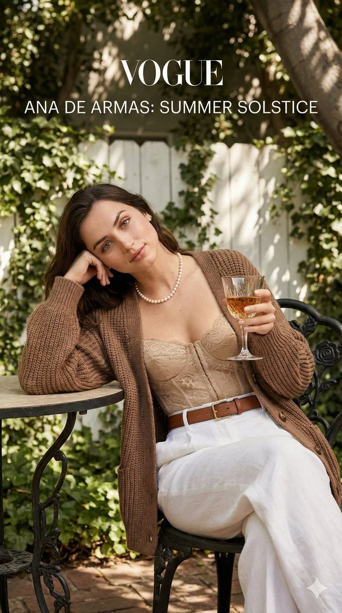 Elegance in the Garden: Ana de Armas Unveiled