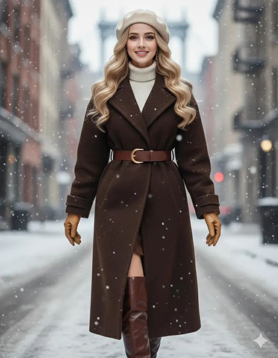 Elegance in Winter: A Cinematic Fashion Portrait