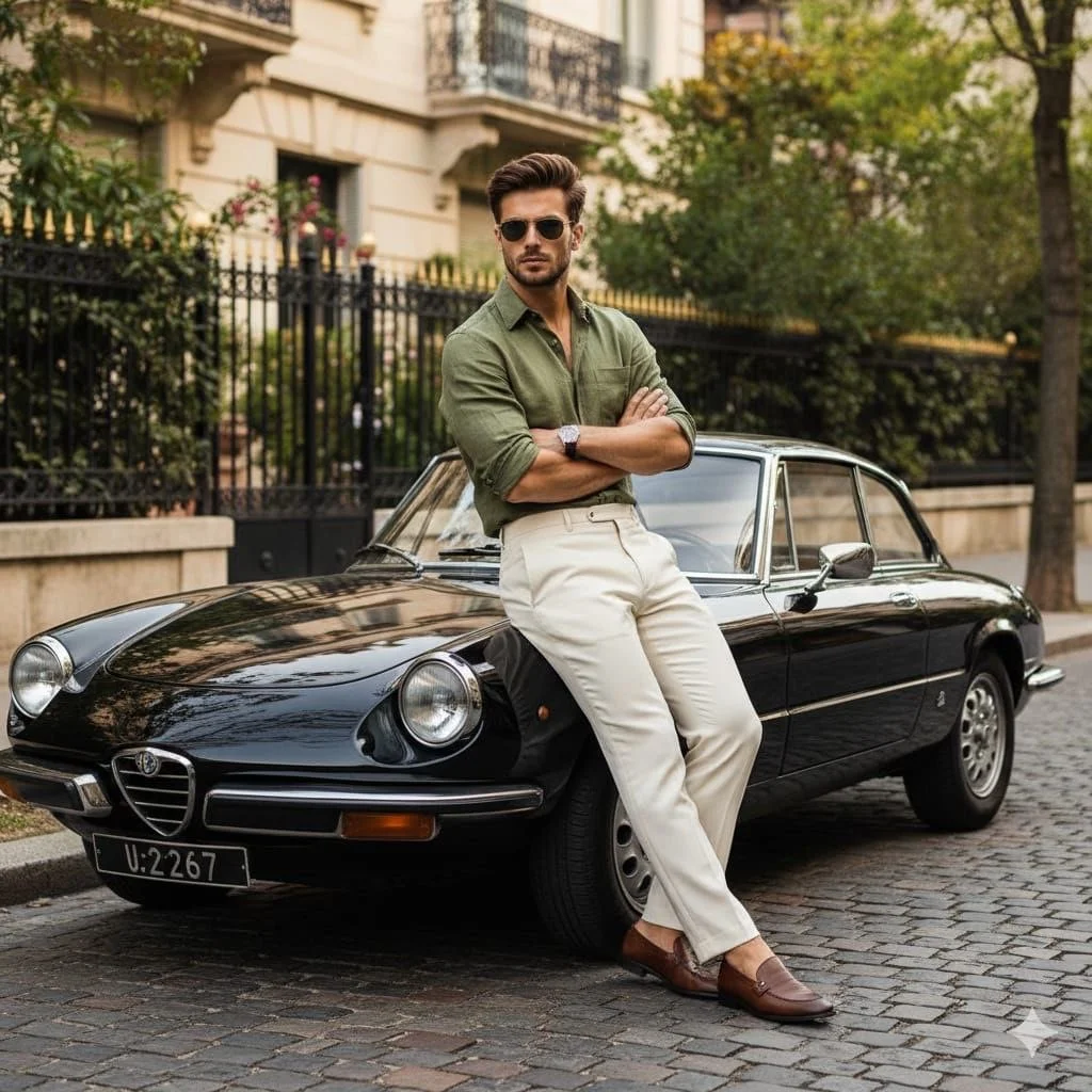 Elegance on Cobblestones: A Timeless Portrait