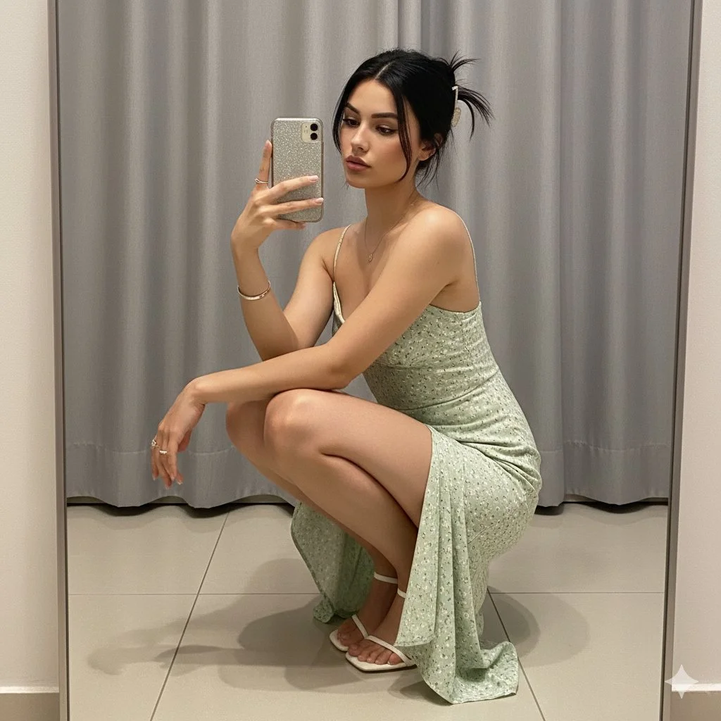 Elegance Reflected: A Cozy Mirror Moment