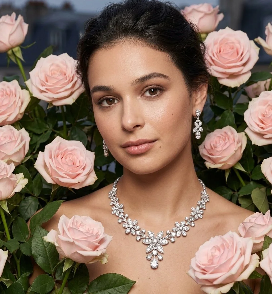 Elegance Unveiled: A Floral Jewel Portrait