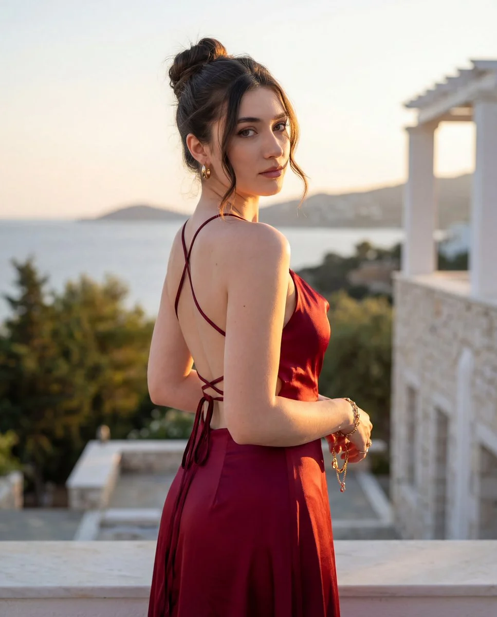 Elegant Allure: A Sunset Balcony Portrait