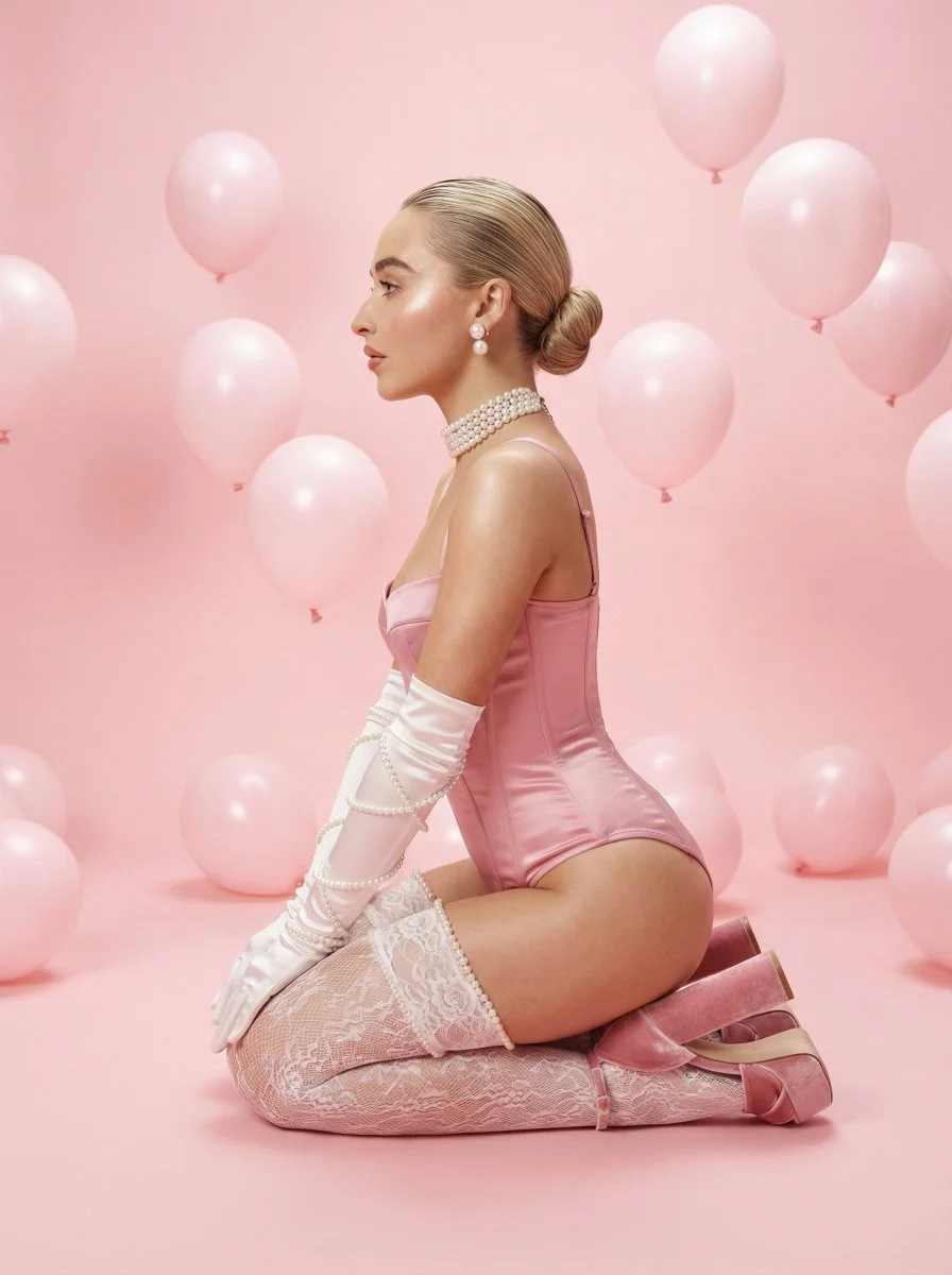 Elegant Pastel Coquette: Ultra-Realistic Studio Portrait