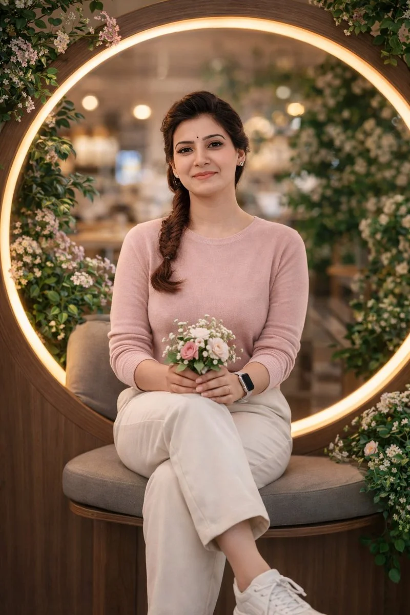 Elegant Portrait in a Modern Café