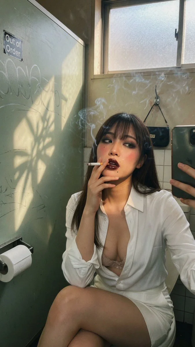 Elegant Repose: A Candid Moment of Confidence in Soft Daylight