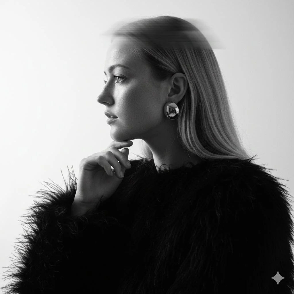 Elegant Surrealism: A Striking Portrait in Motion