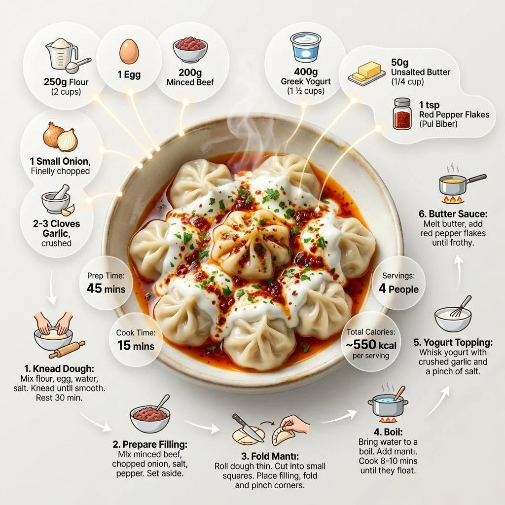 Elevate Your Feast: Turkish Mantı Infographic Delight