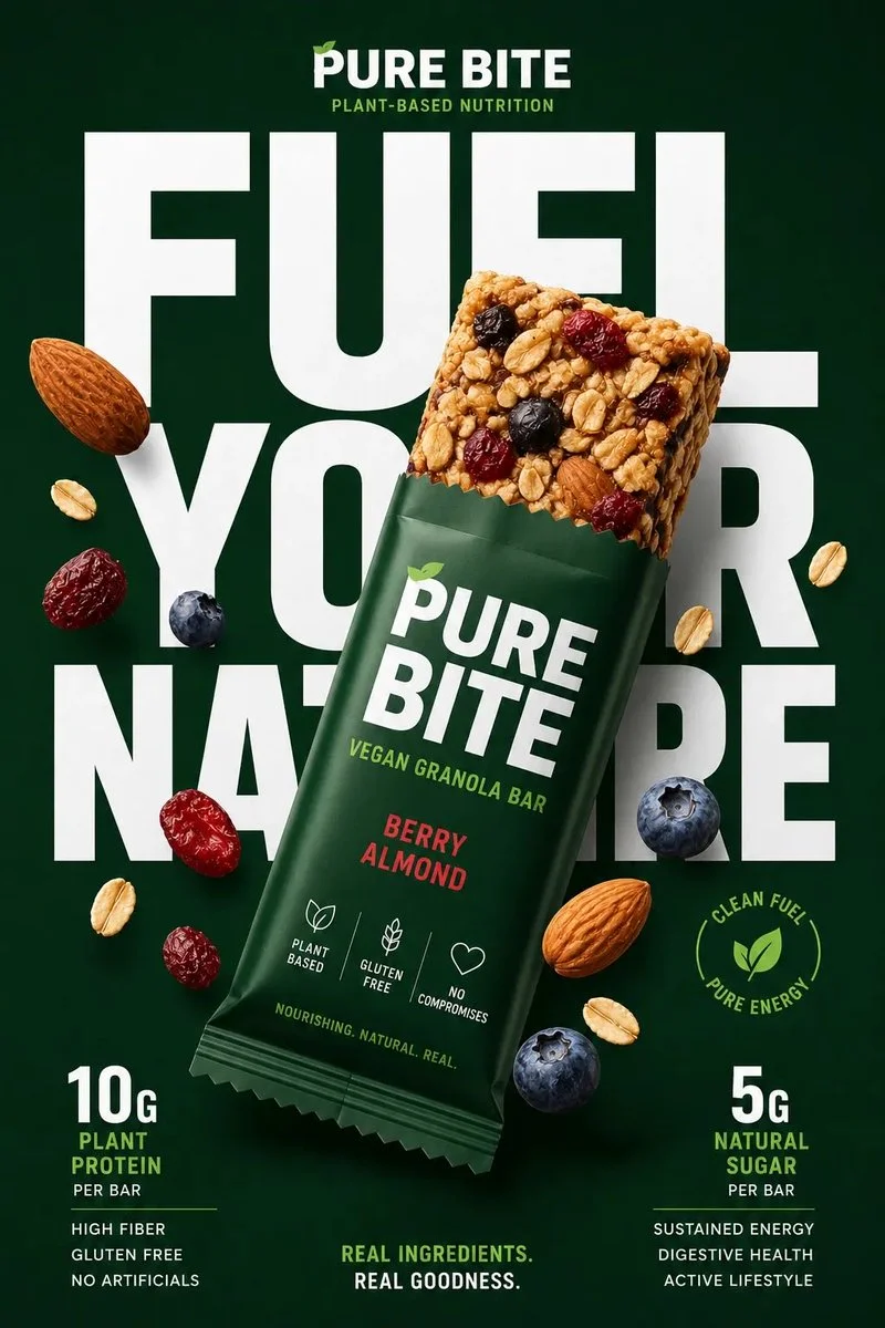 Elevate Your Snack Game: Premium Protein Bar Poster