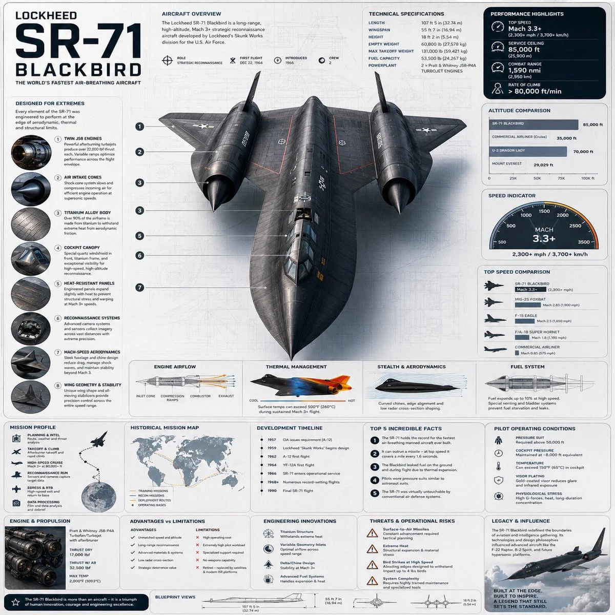 Elevated Insights: The SR-71 Blackbird Infographic
