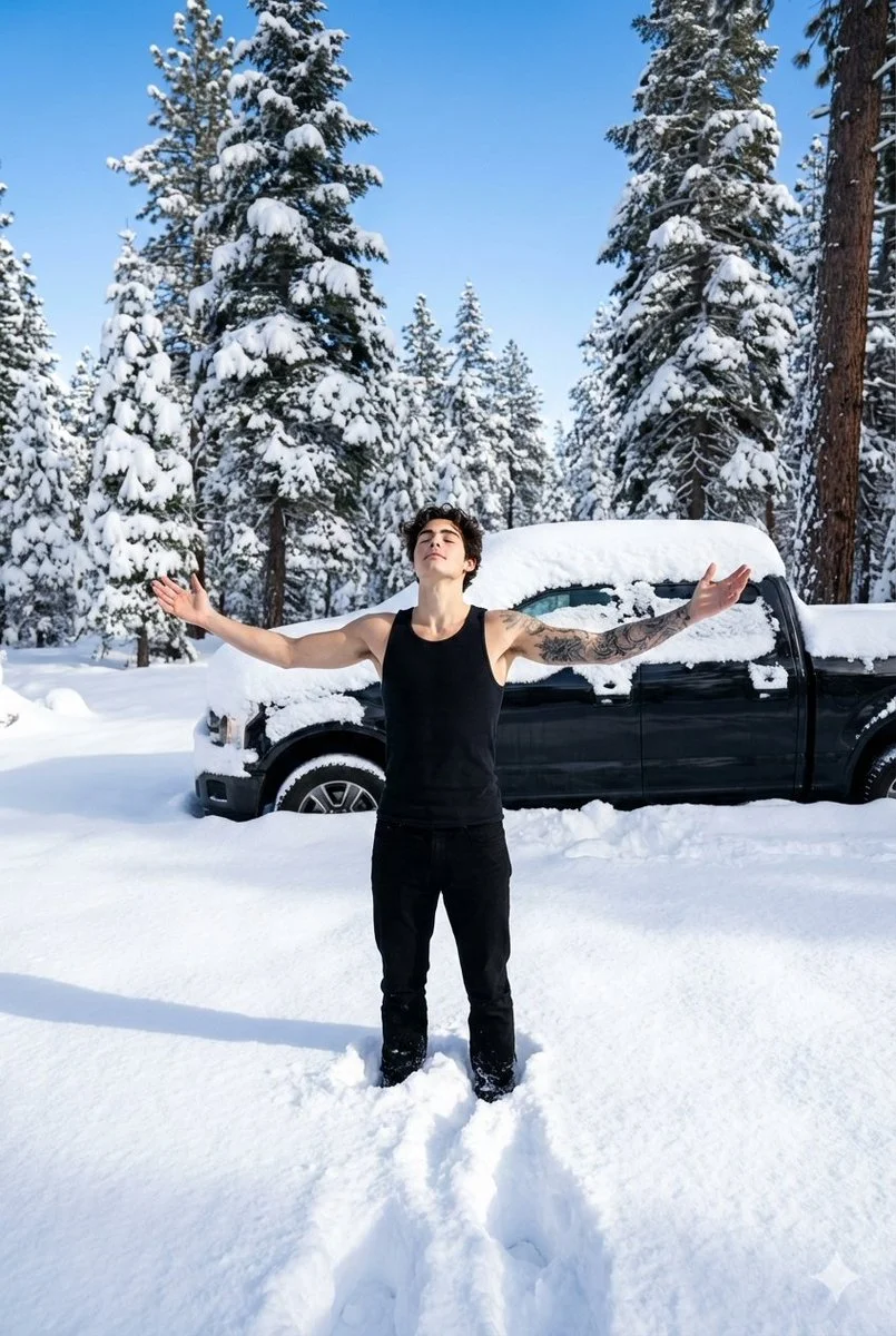 Embracing Freedom in a Snowy Paradise