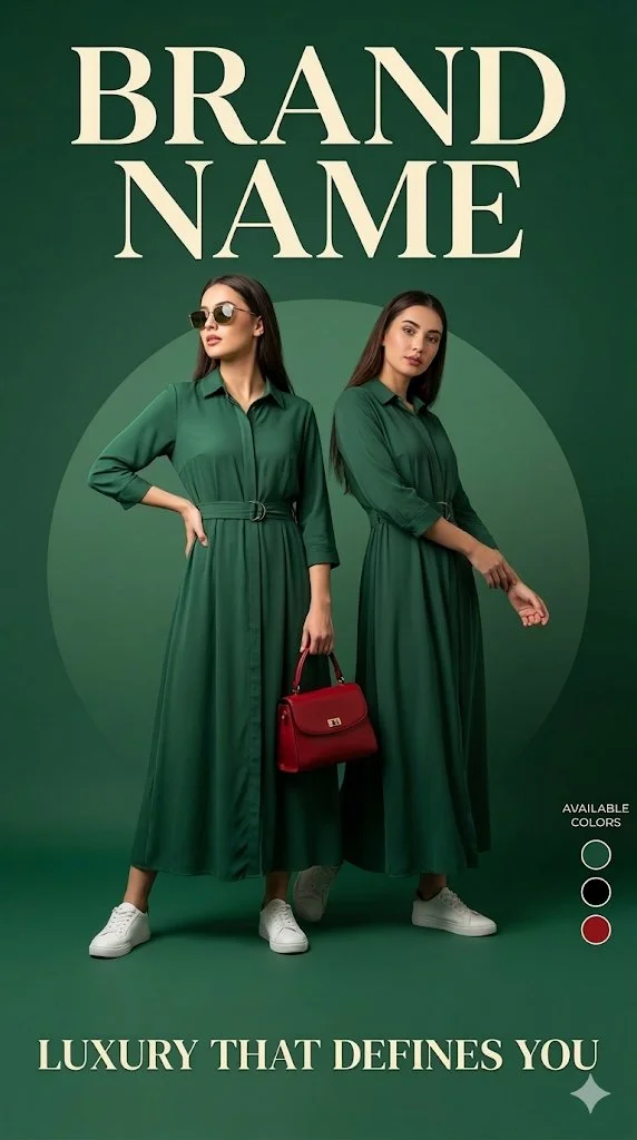 Emerald Elegance: High-Fashion Duo
