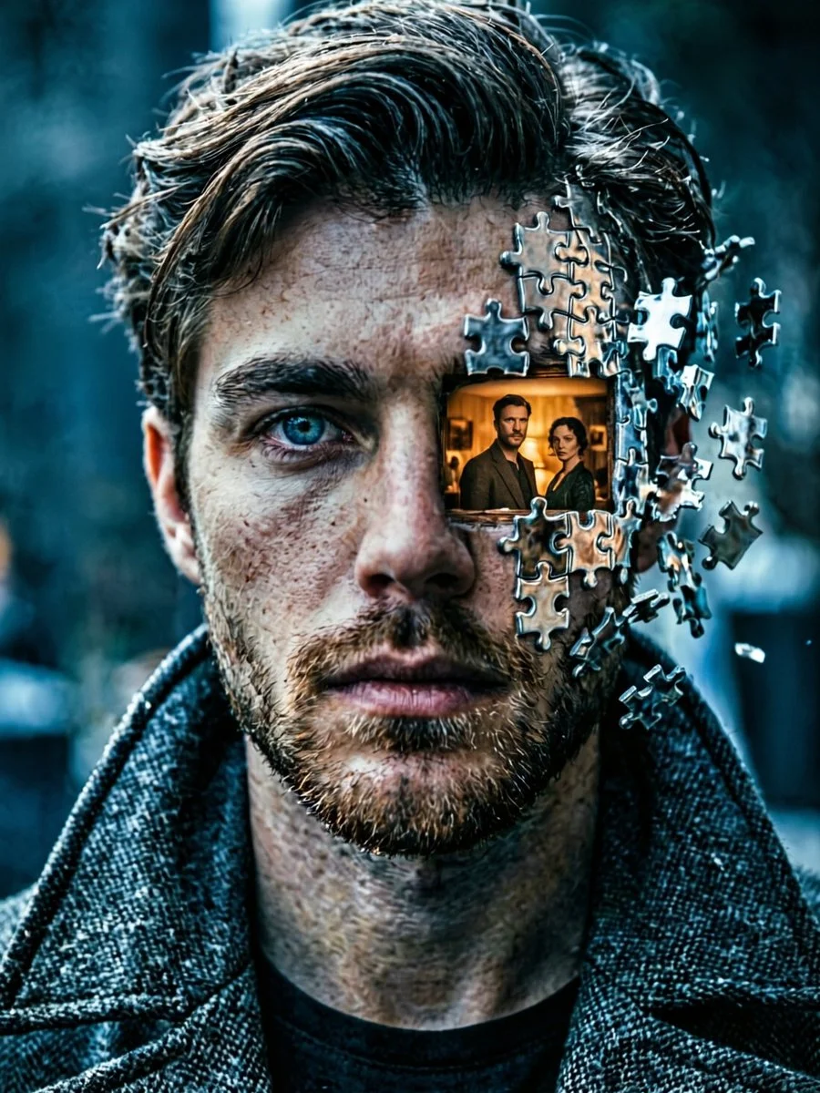 Emotional Contrast: Hidden Stories Within a Disintegrating Face