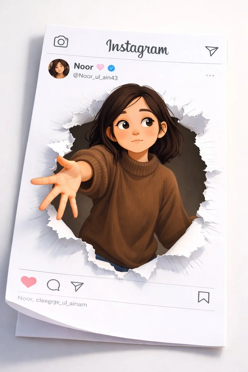 Emotional Escape: Animated Girl Reaches Beyond Social Media Boundaries