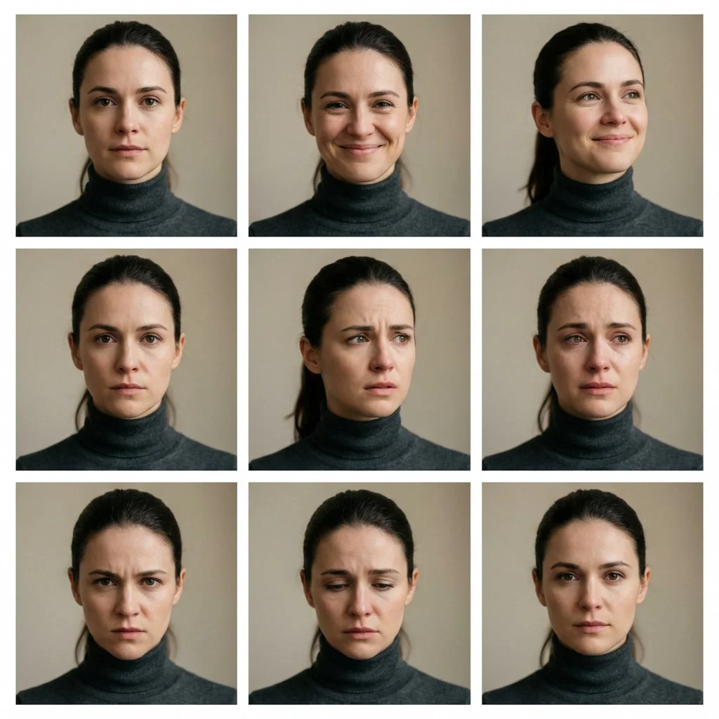 Emotional Spectrum: A Portrait Grid Journey