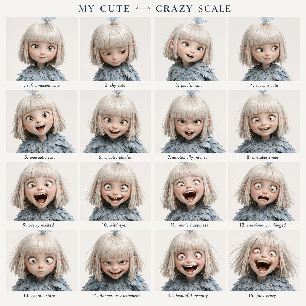 Emotional Spectrum: The Cute to Crazy Transformation
