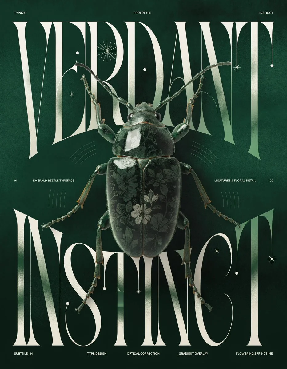 Emotive Editorial Design: Crab Claws Grasping Elegant Typography