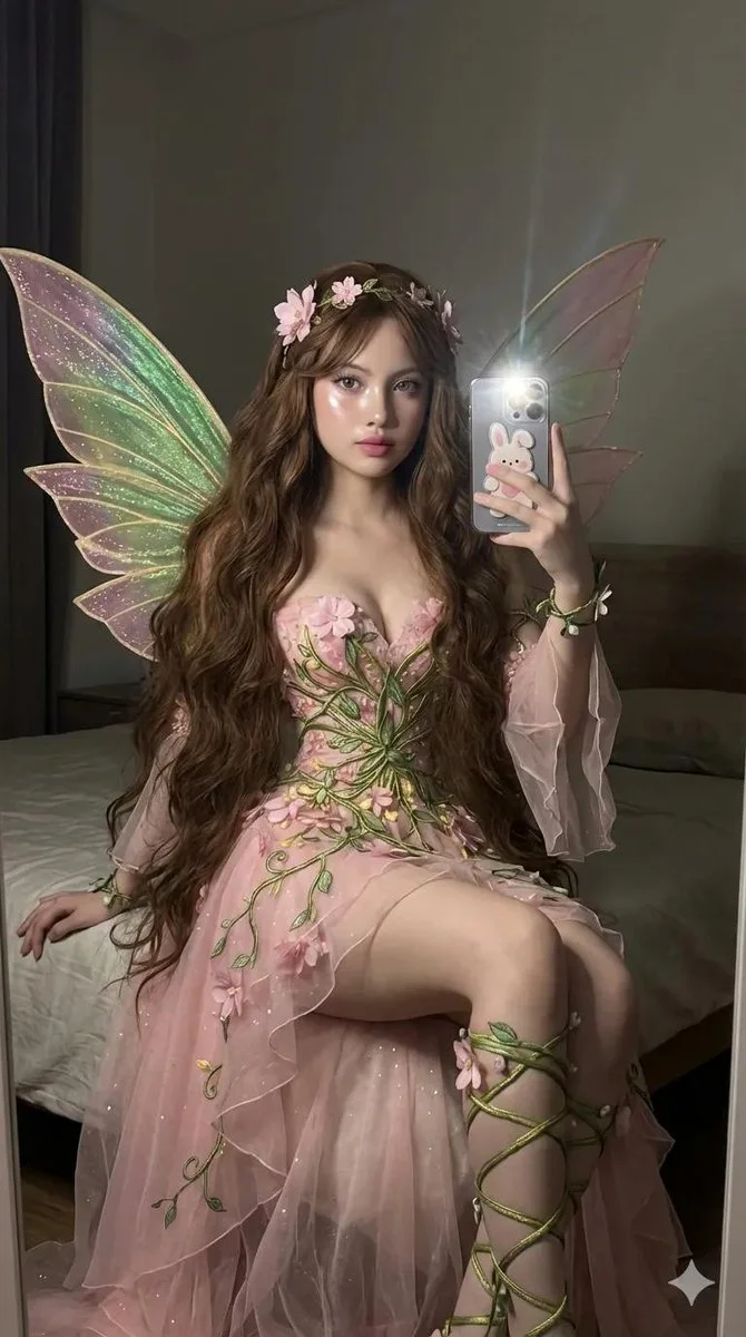 Enchanted Fairy Selfie in Dreamy Pastels