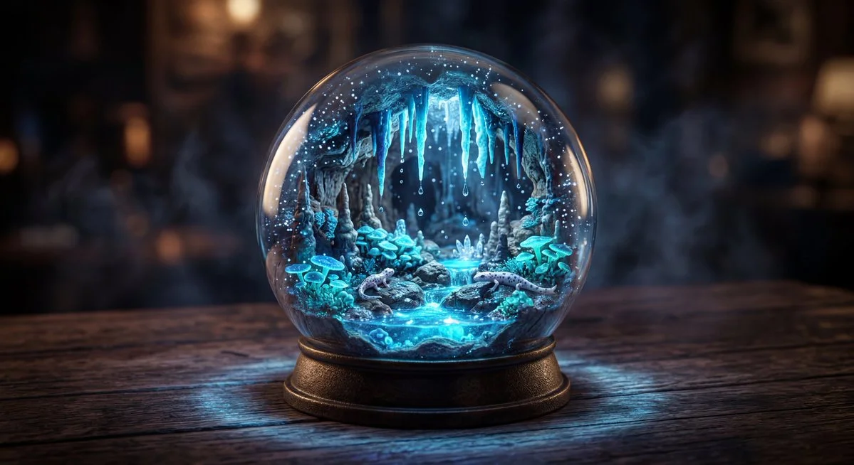 Enchanted Forest Miniature Encased in Glass Sphere