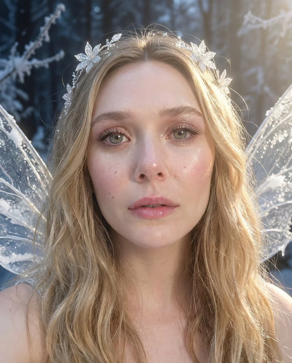 Enchanted Selfie: A Fairy's Frozen Glow