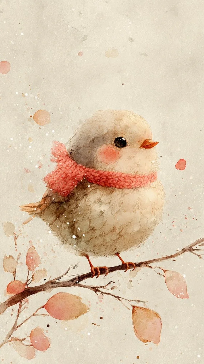 Endearing Aviary Moments in Soft Watercolor