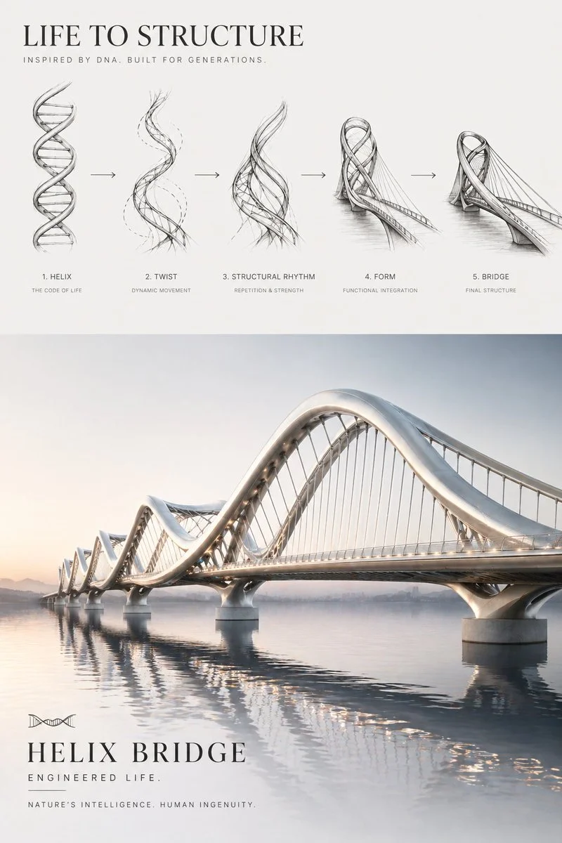 Engineering Nature: The Helix Bridge Concept