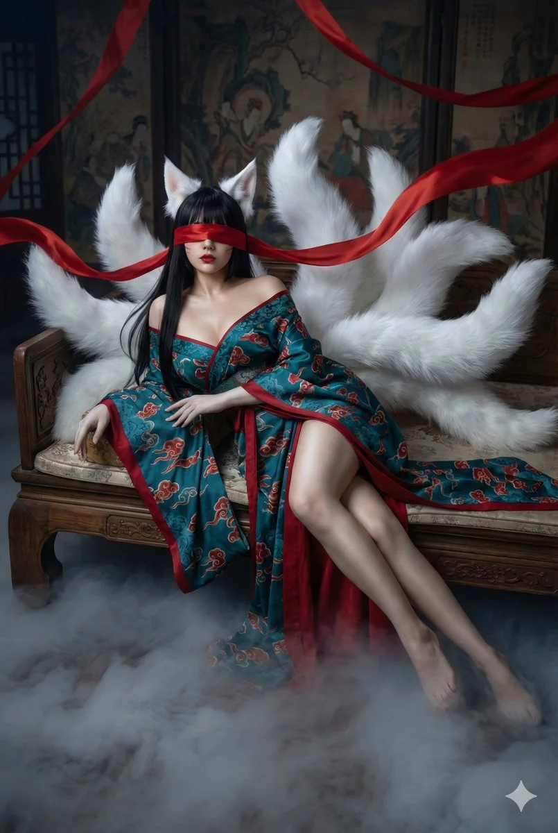 Enigmatic Elegance: The Kitsune in the Mist