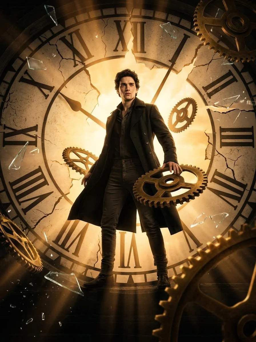 Epic Portrait Within a Shattered Timepiece