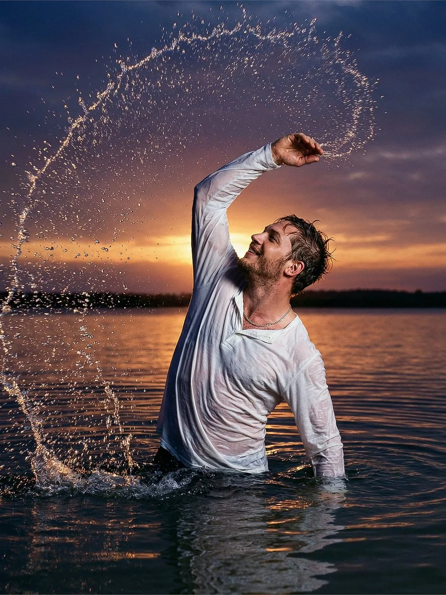Epic Splash: A Portrait of Freedom at Sunset