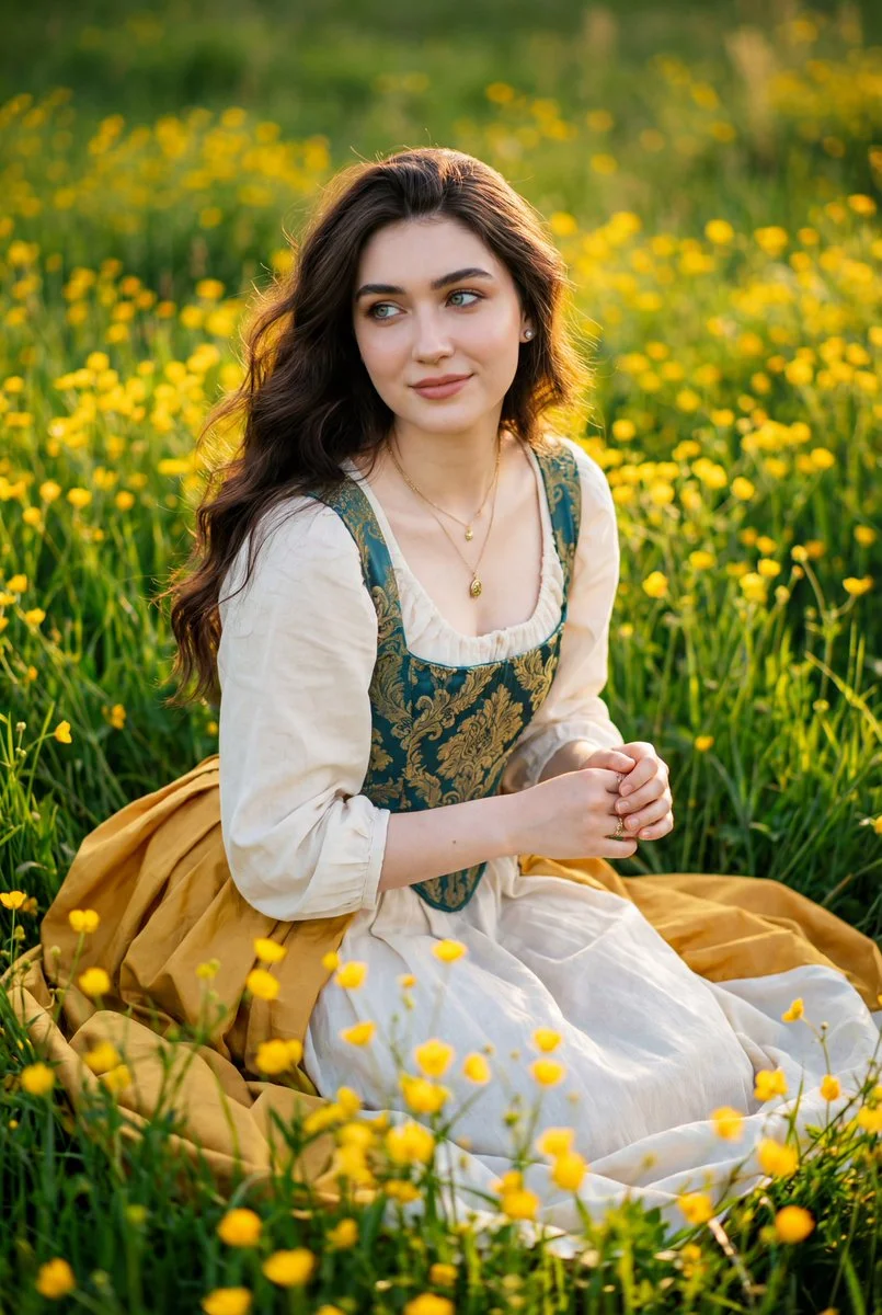 Ethereal Beauty in a Meadow of Gold