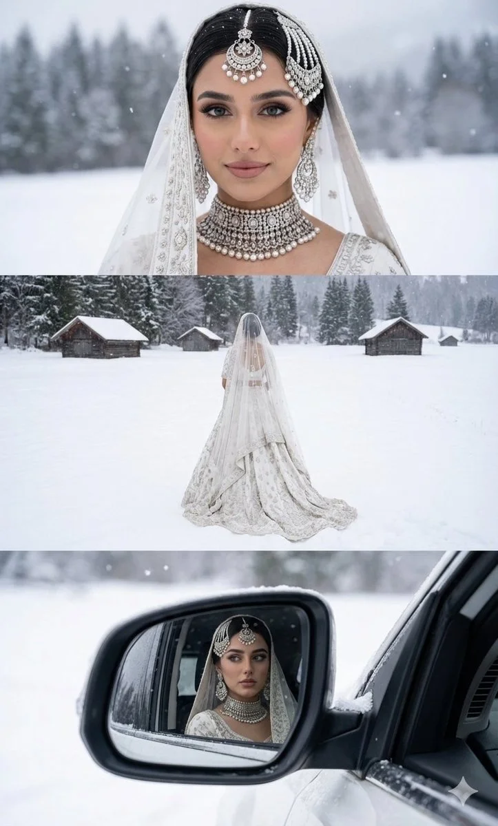 Ethereal Elegance: A Bride's Journey Through Snow