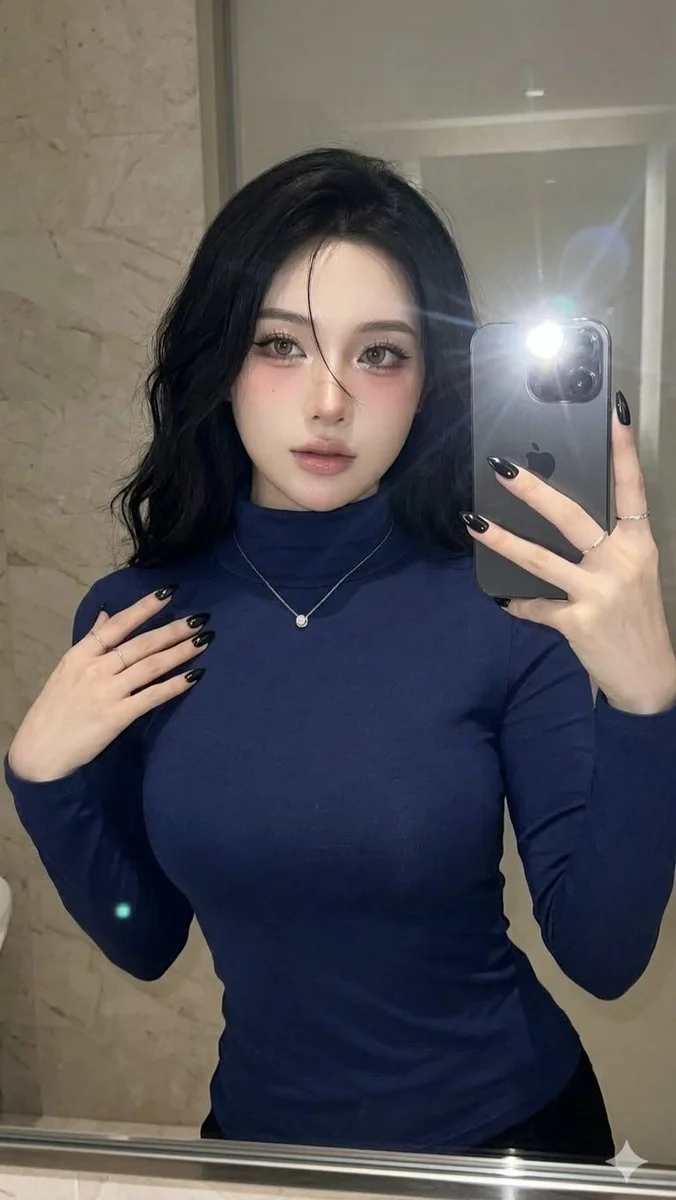 Ethereal Elegance: A Mirror Selfie in Soft Focus