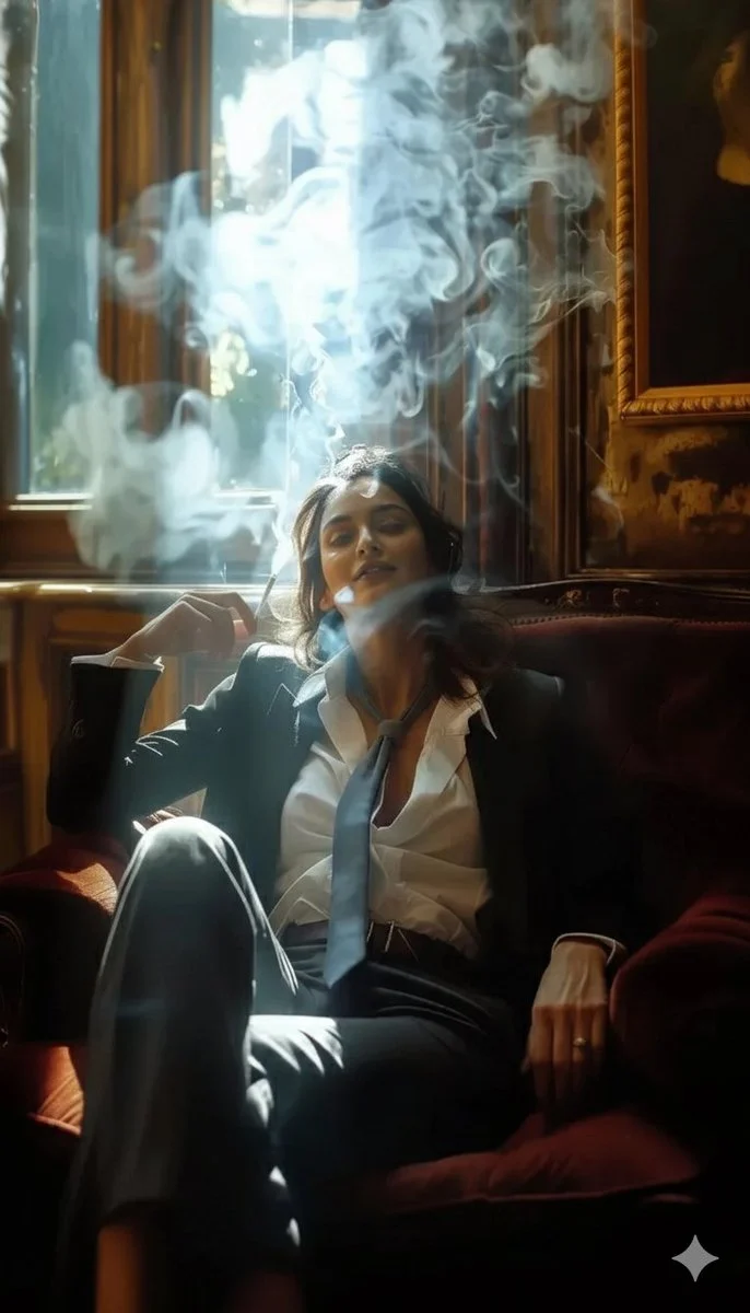 Ethereal Elegance in a Vintage Study