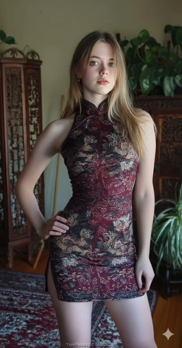 Ethereal Elegance: Modern Qipao in Vintage Charm