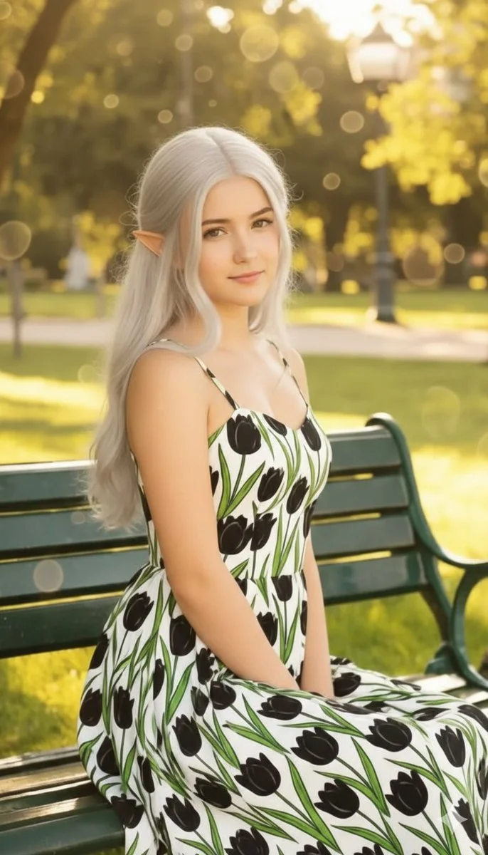 Ethereal Elegance: The Elven Muse in Sunlit Serenity