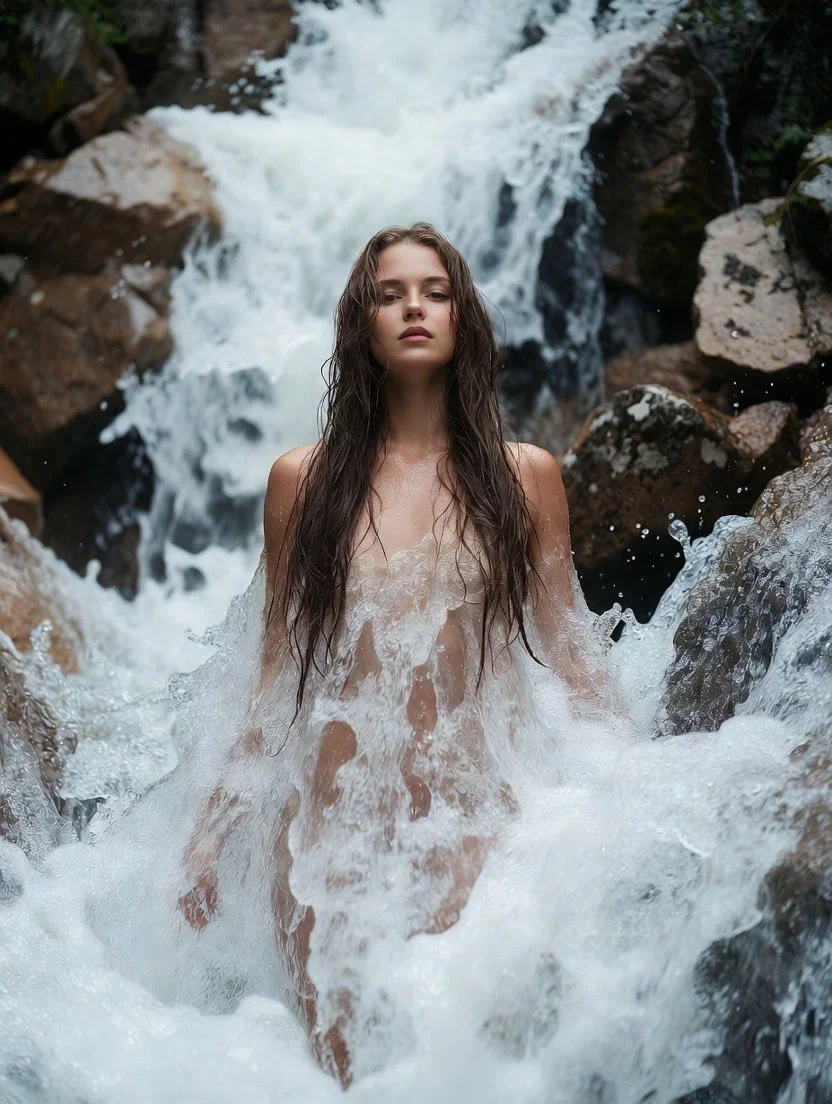Ethereal Elegance: The Waterfall's Muse
