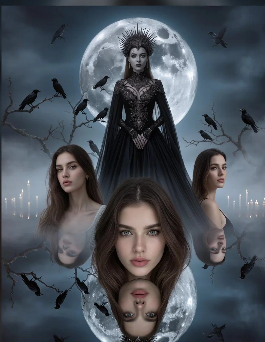 Ethereal Ghostly Portraits Mirror a Dark Queen's Majesty