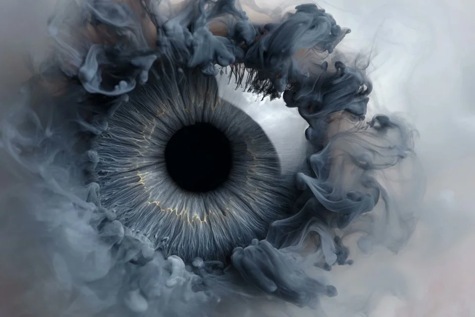Ethereal Ink Bloom in Milky Waters