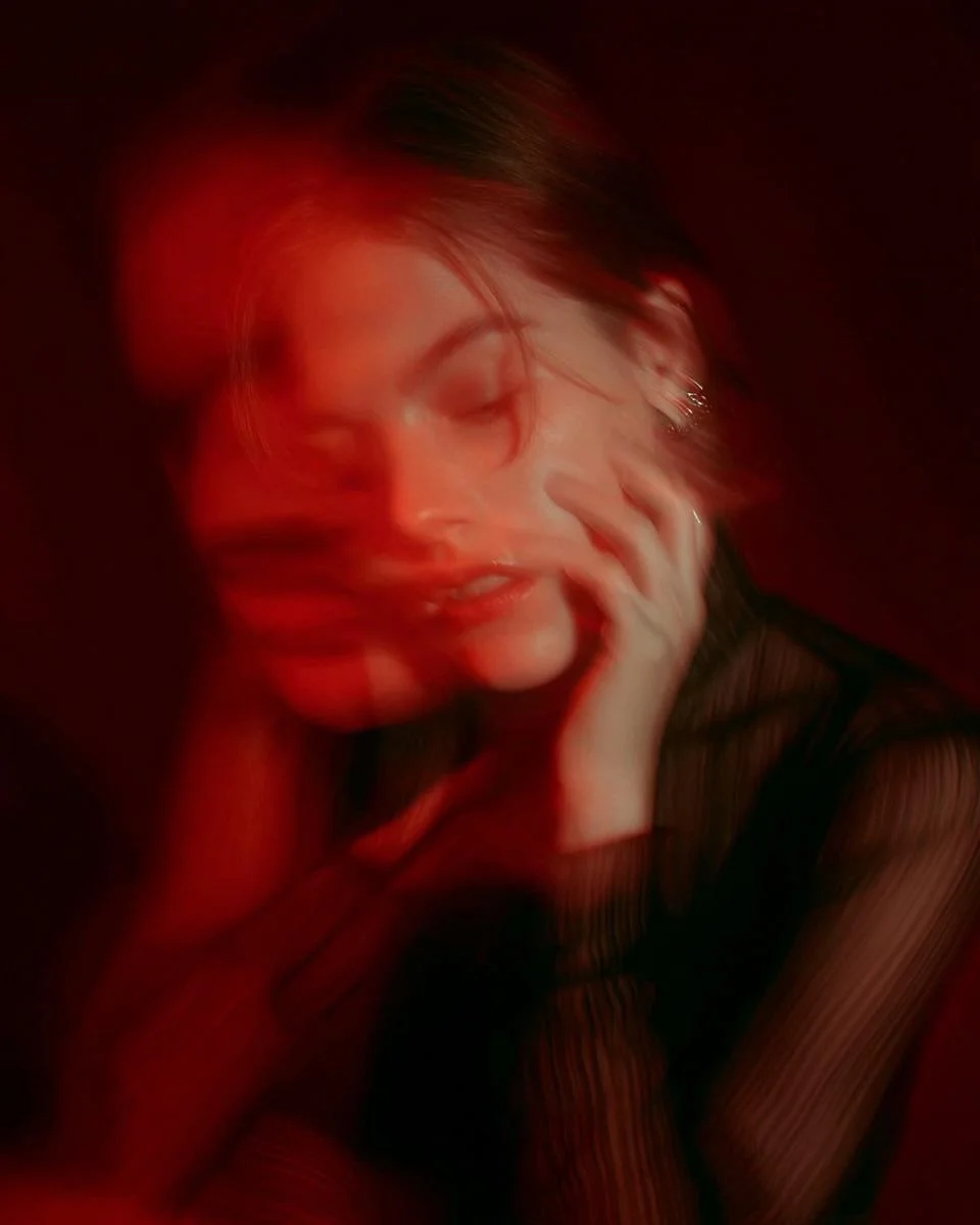 Ethereal Motion: A Portrait in Crimson