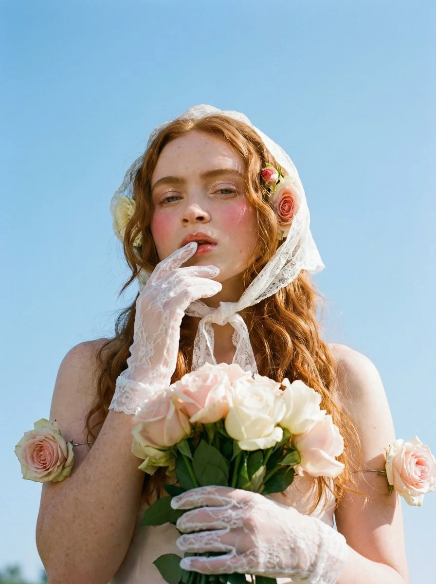 Ethereal Portrait of Sadie Sink in Pastel Elegance