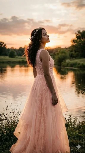 Ethereal Sunset Portrait by the Lake