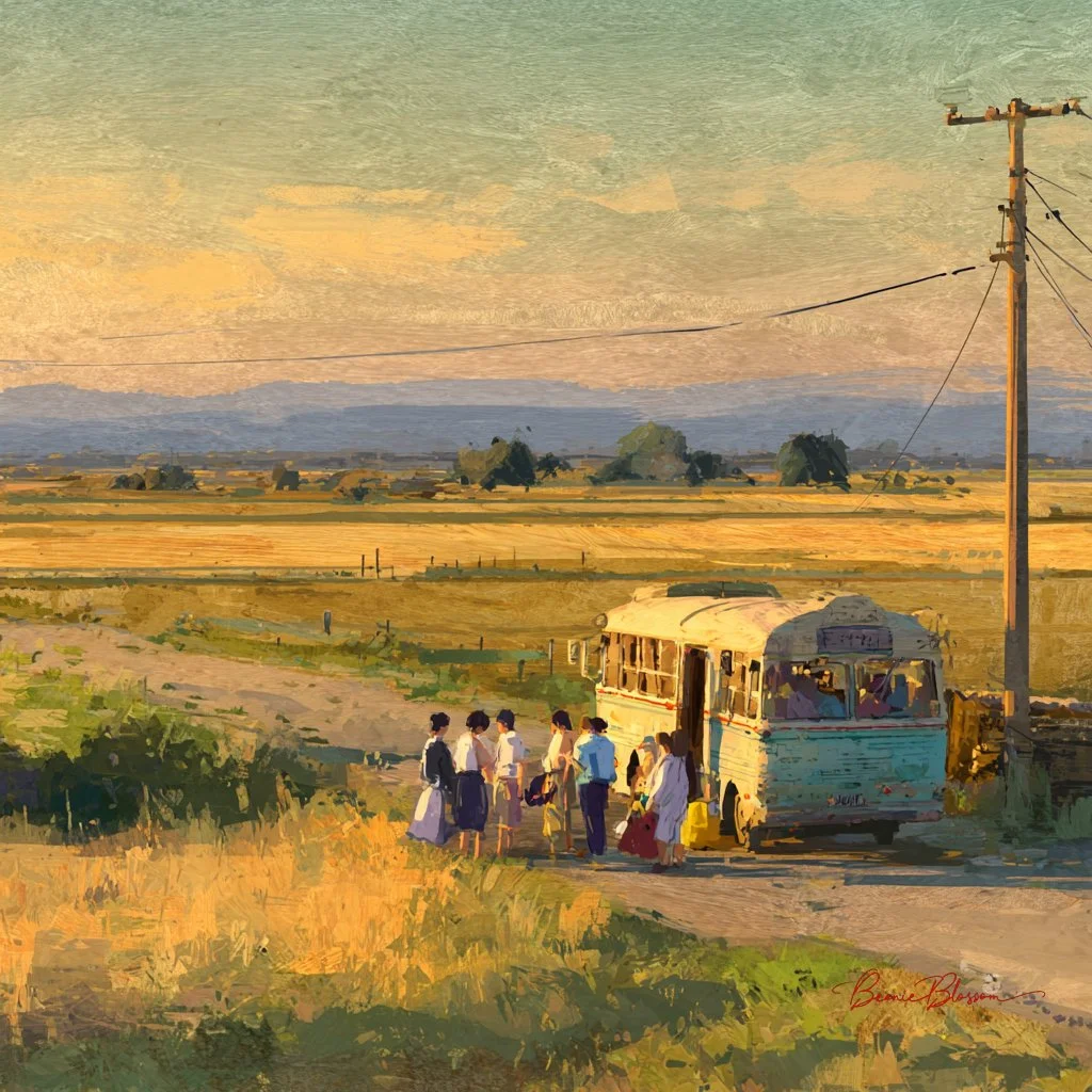 Everyday Connections: Moments of Warmth at a Country Bus Stop