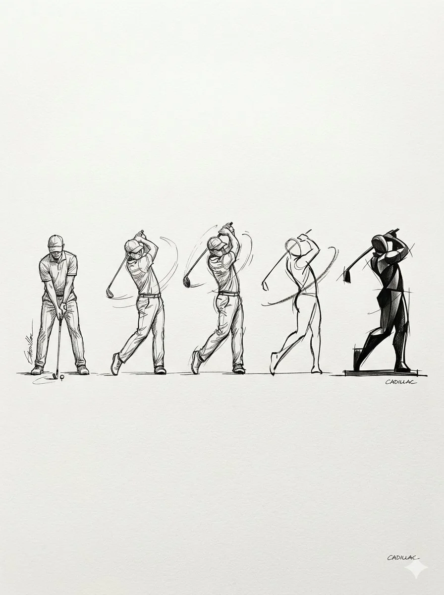 Evolution of a Golf Swing: From Realism to Abstraction
