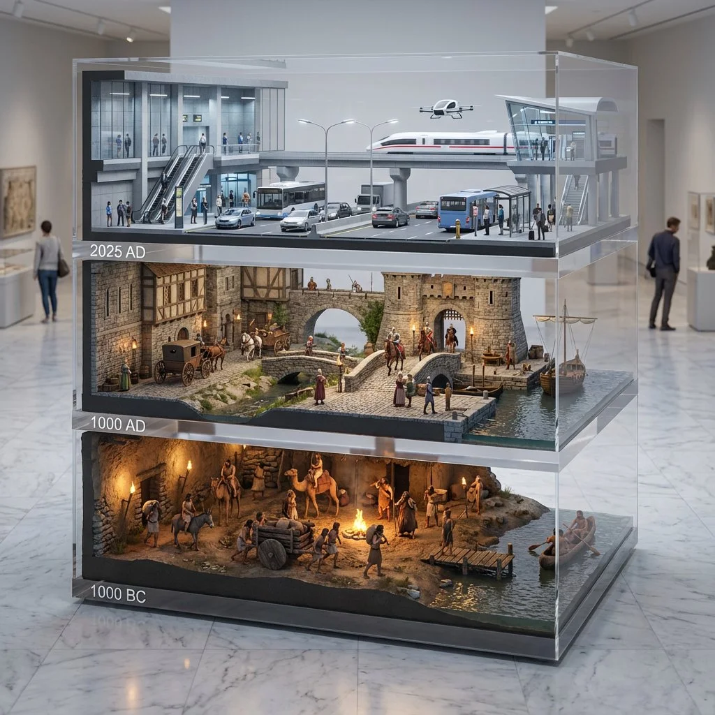 Evolution of Transportation: A Time-Stacked Journey