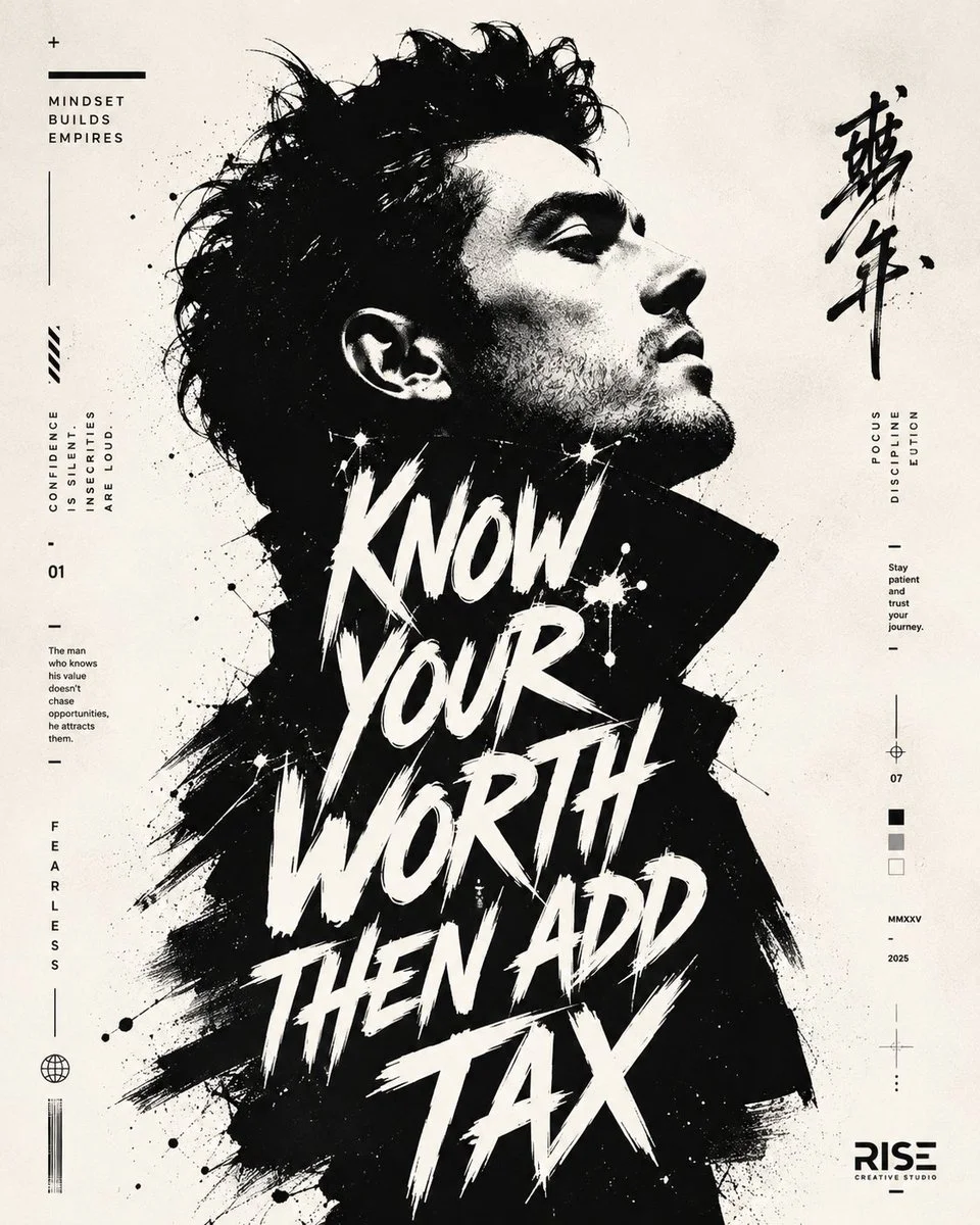 Experimental typographic poster blends calligraphy with sharp negative space