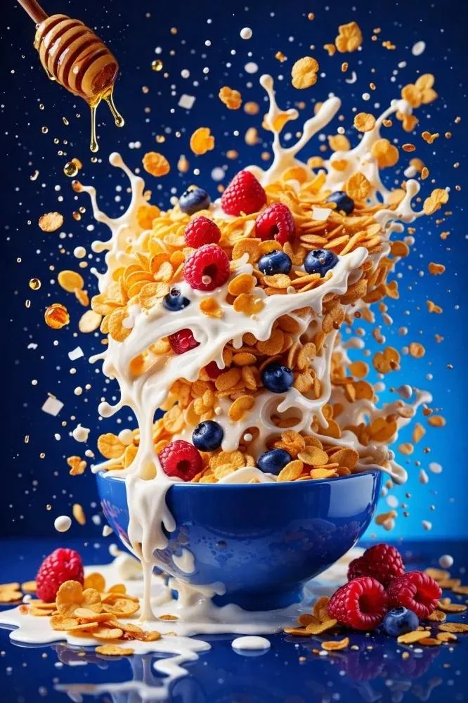 Explosive Culinary Art: A Delicious Mid-Air Dance