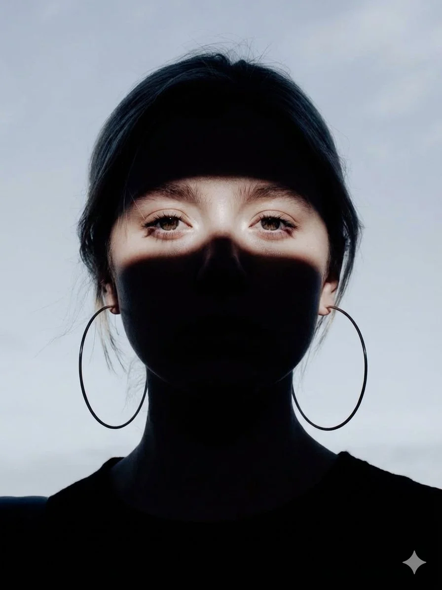 Eyes Between Shadow and Light: A Study in Contrast