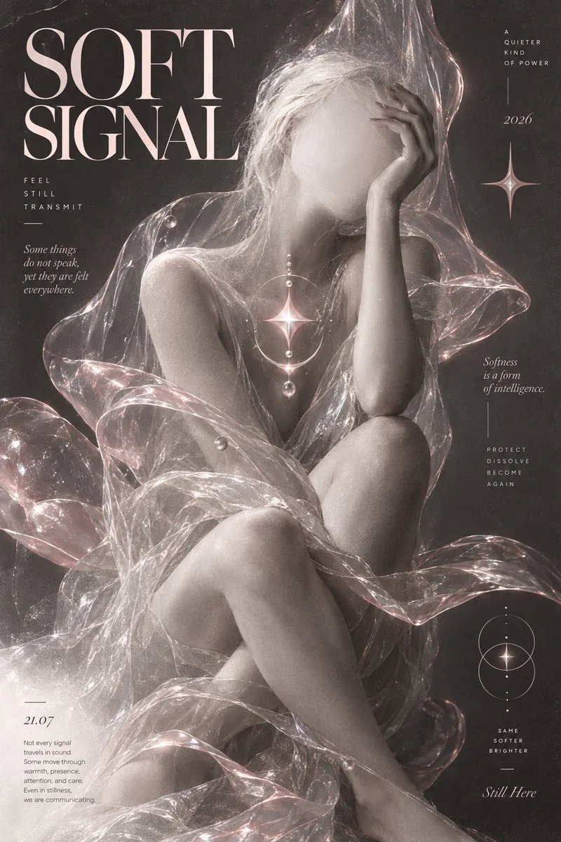 Faceless Muse Curled in Liquid Pink Veil Editorial