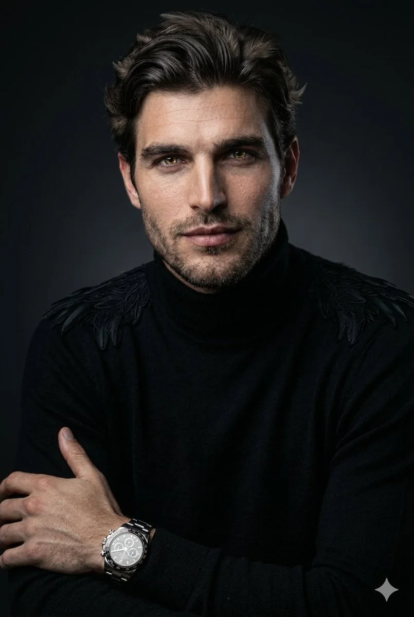 Falcon-Inspired Man: Hyper-Realistic Cinematic Portrait in 8K